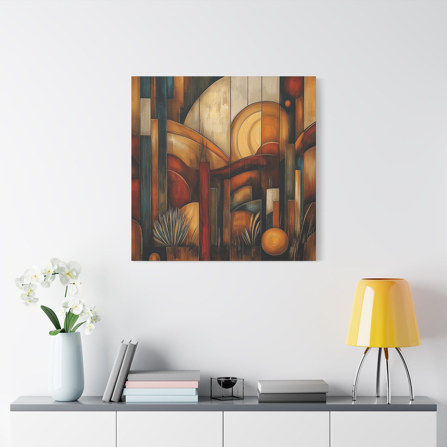 Abstract Earth Tones Canvas Art - Bohemian Wall Décor