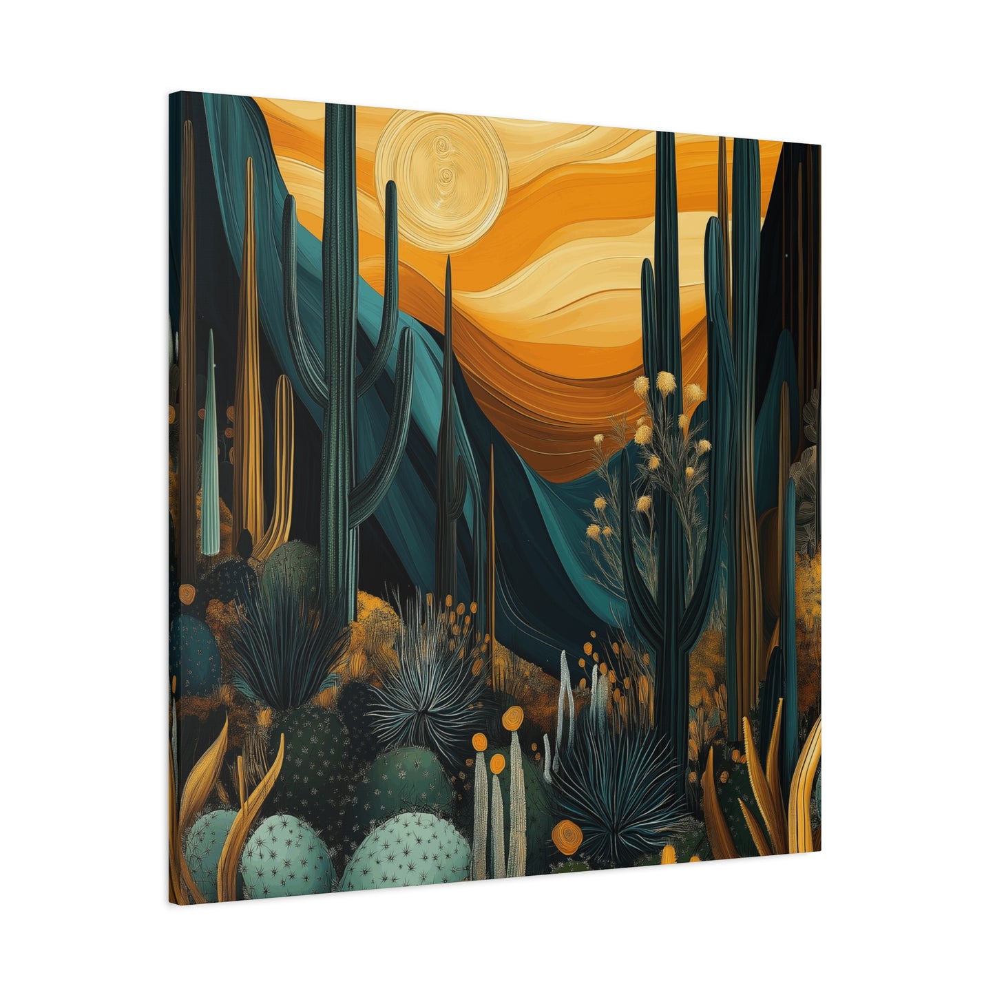 Desert Sunset Canvas Art – Stretched Wall Decor for Nature Lovers