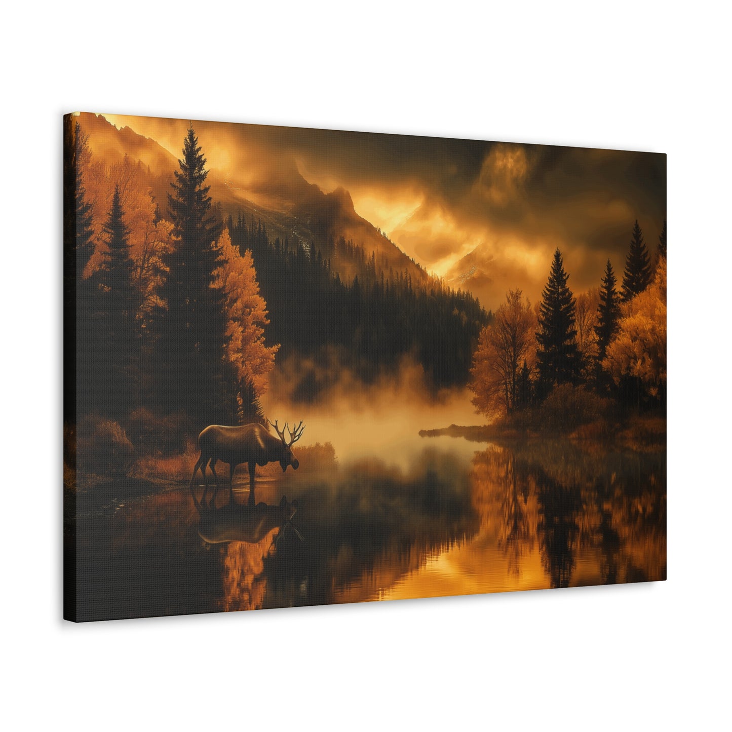 Canvas Gallery Wraps - Moose in the Rocky Mountains Wall Art Decor