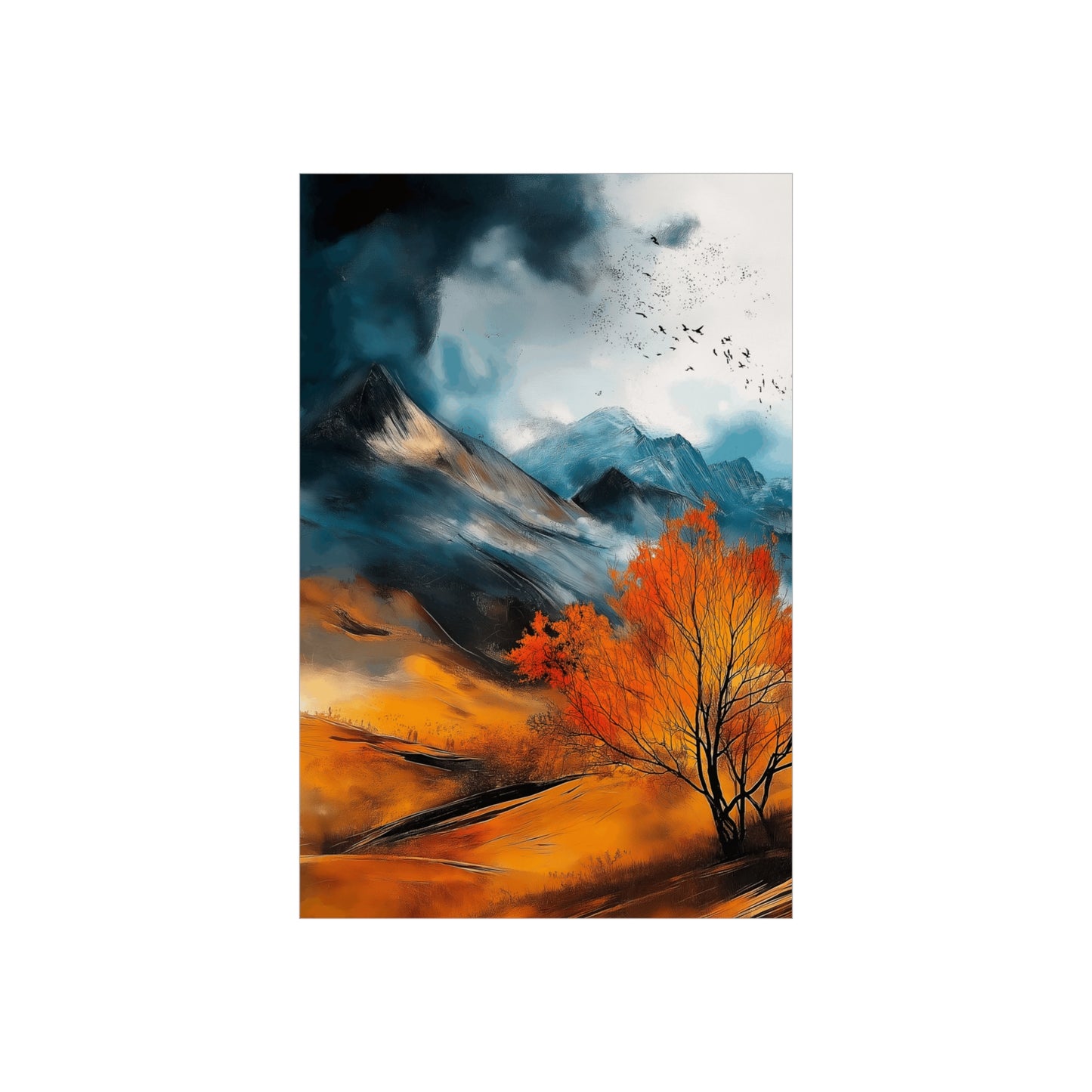 Foam Board Colorado Mountains Watercolor Wall Art