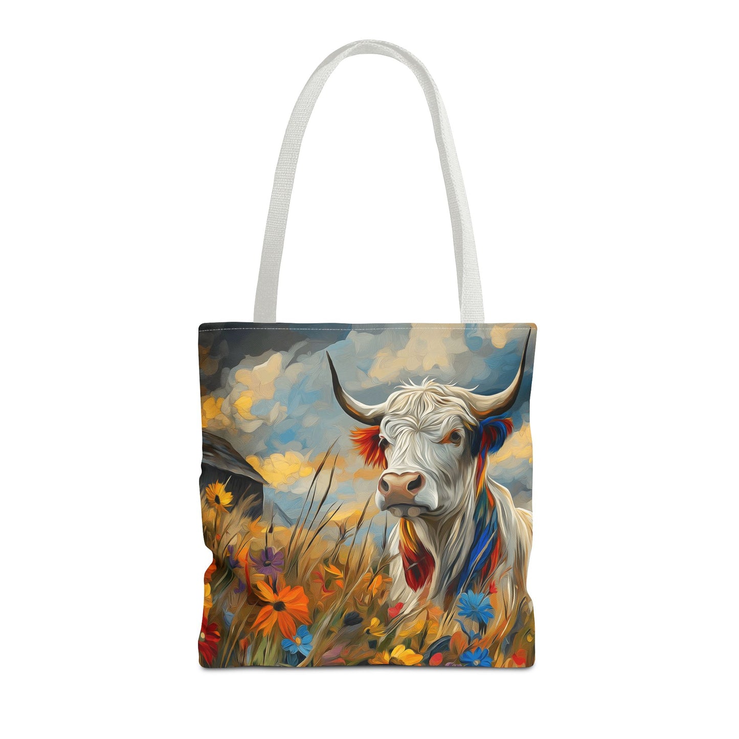 Colorful Cow Tote Bag - Close to Barn Design