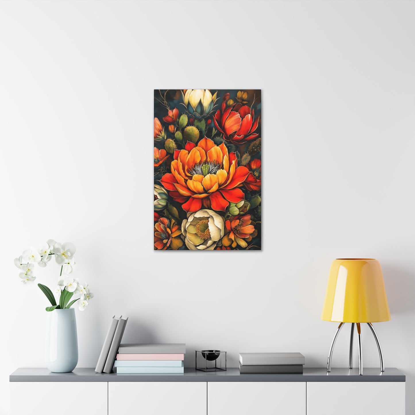 Canvas Gallery Wraps - Pastel Cactus Flowers One