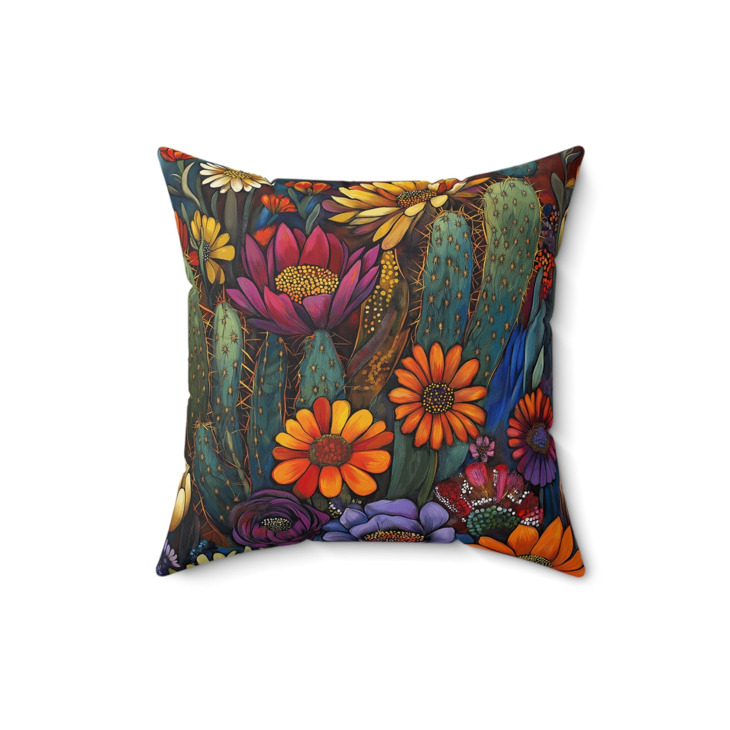 Square Pillow - Bold Cacti Flower