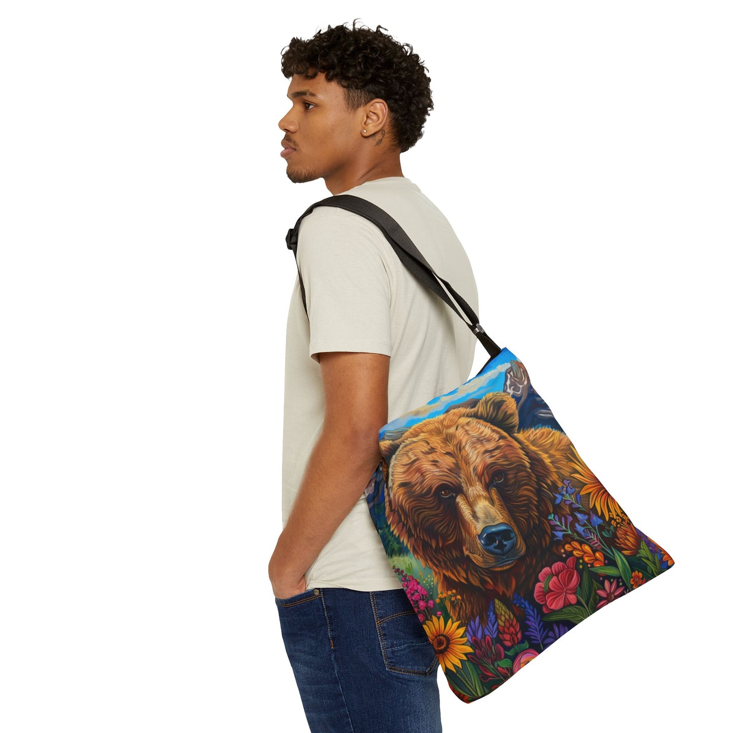 Brown Bear Adjustable Tote Bag