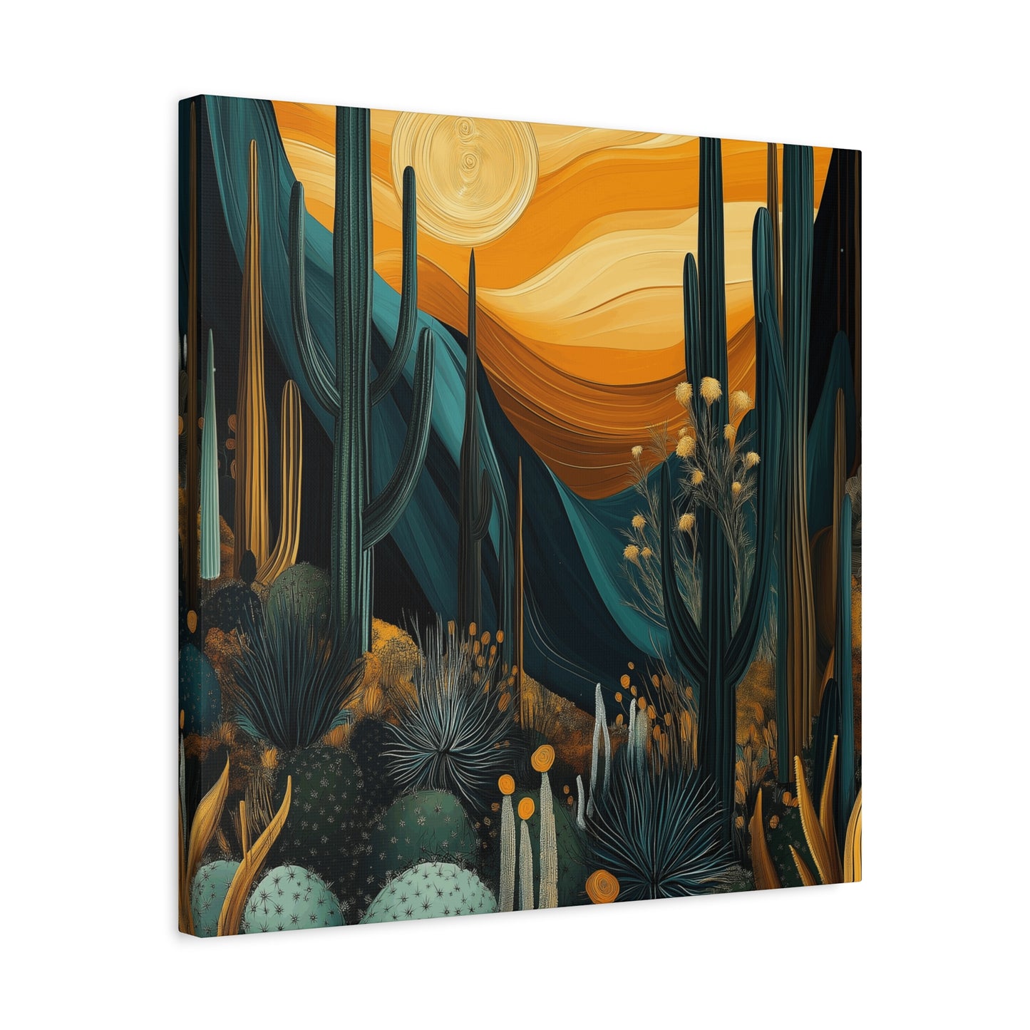 Desert Sunset Canvas Art – Stretched Wall Decor for Nature Lovers