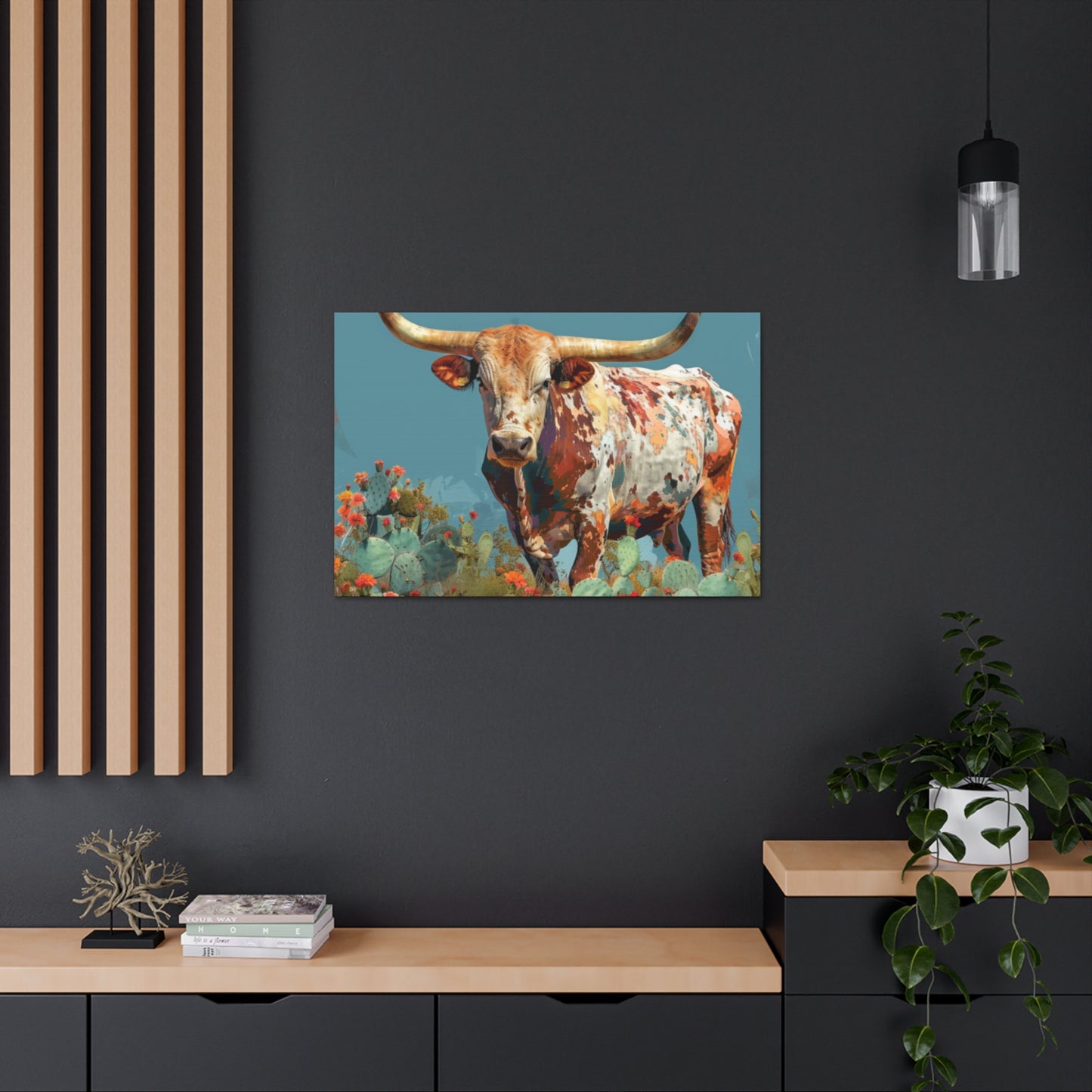 Long Horn Bull v8a Canvas Gallery Wrap