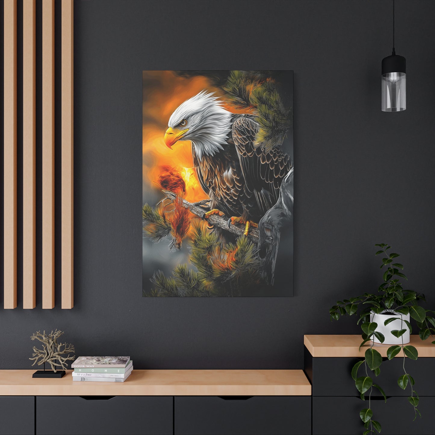 Eagle Canvas Art - Fierce Eagle Wildlife Wall Decor