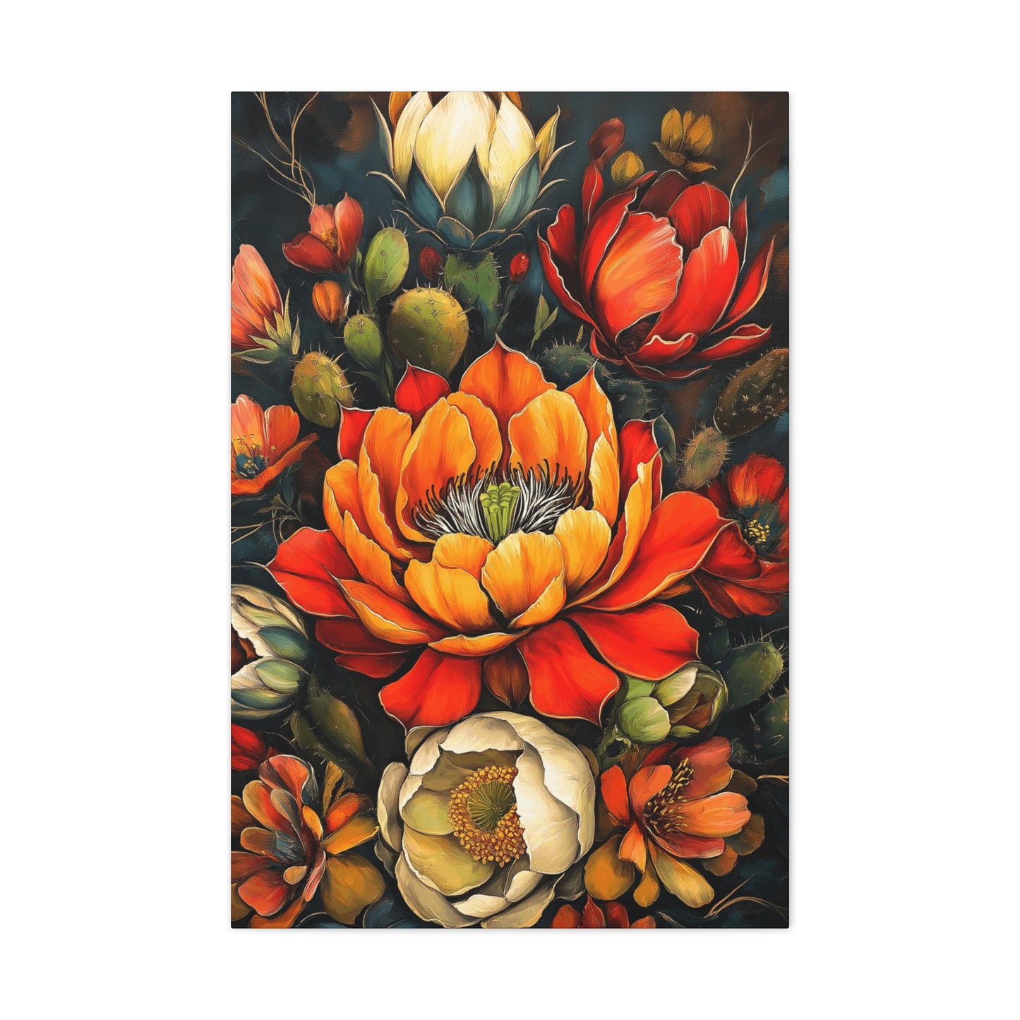 Canvas Gallery Wraps - Pastel Cactus Flowers One