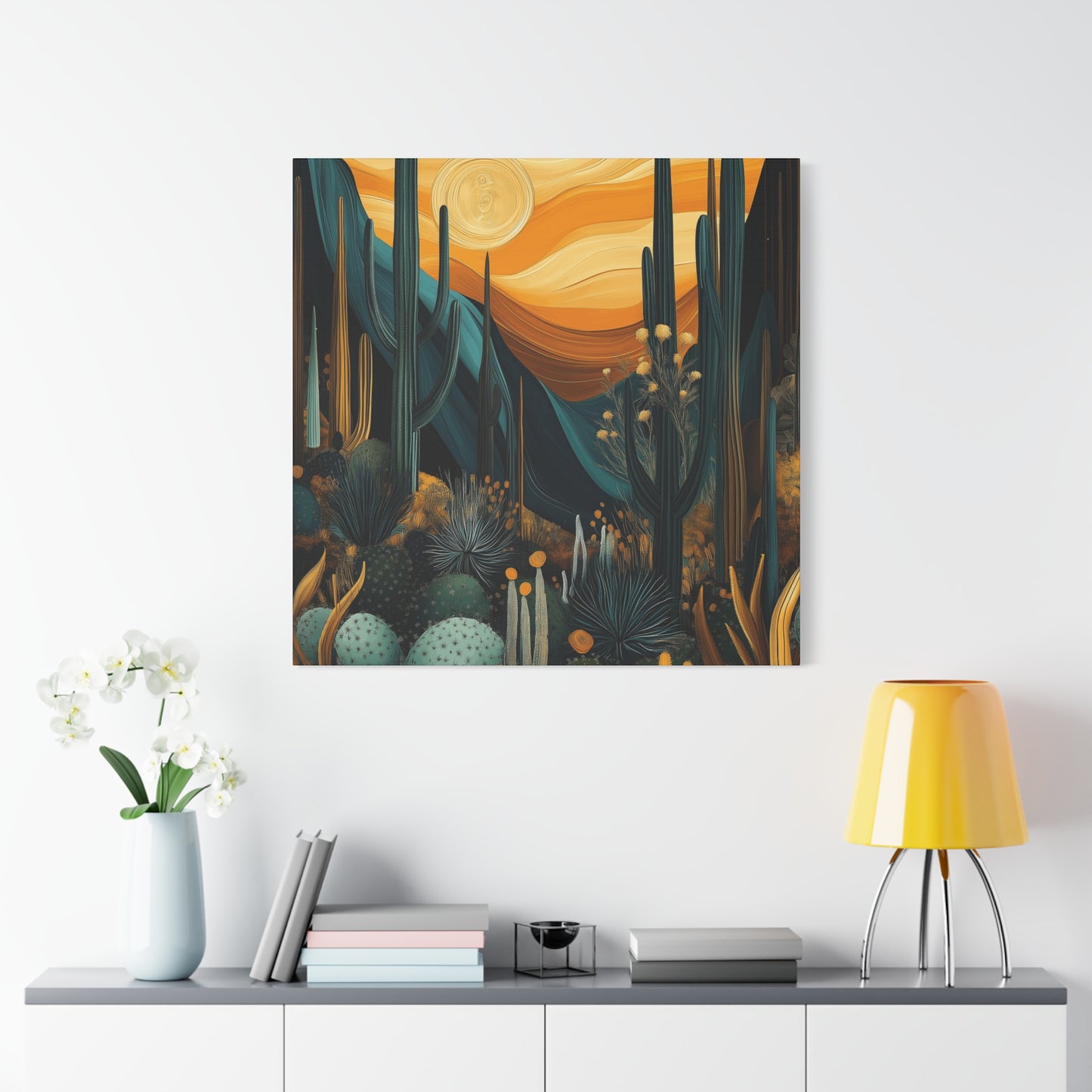 Desert Sunset Canvas Art – Stretched Wall Decor for Nature Lovers