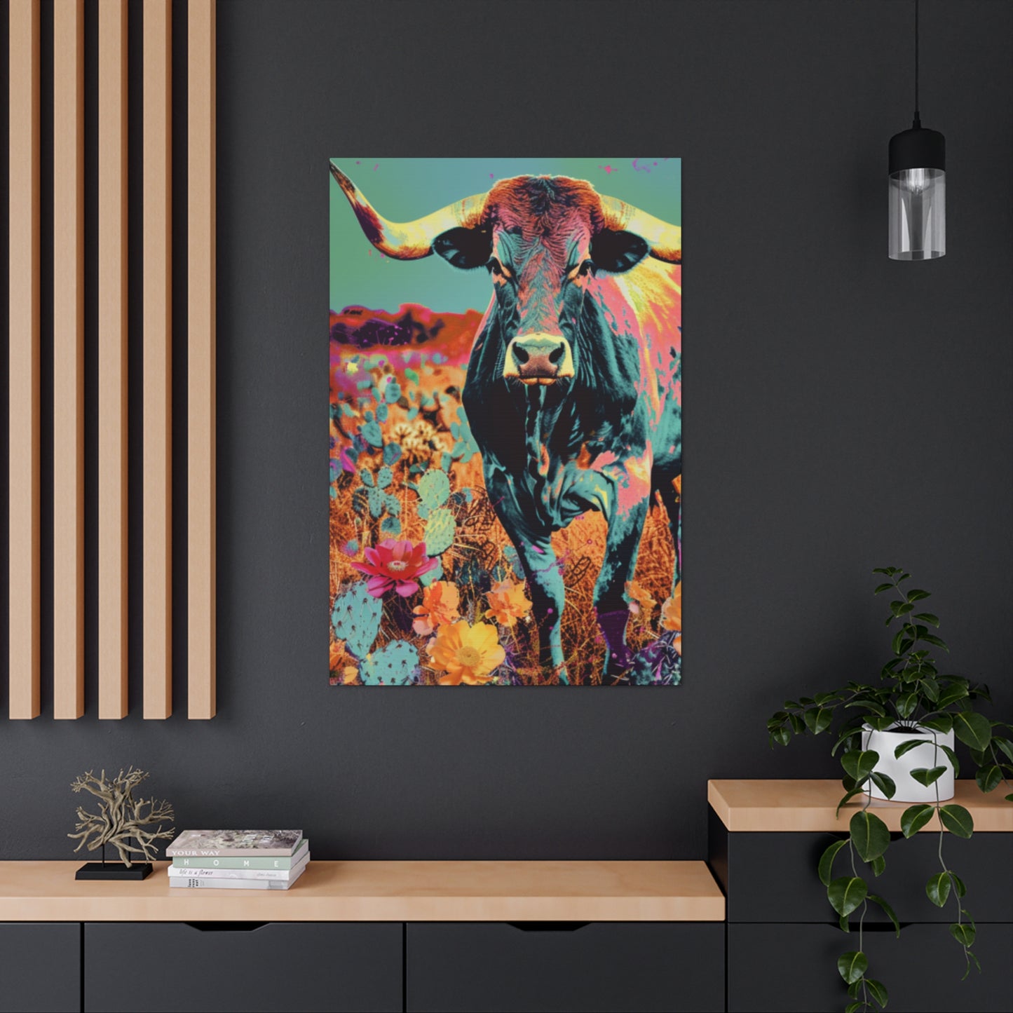 Long Horn Bull 55va Canvas Gallery Wraps