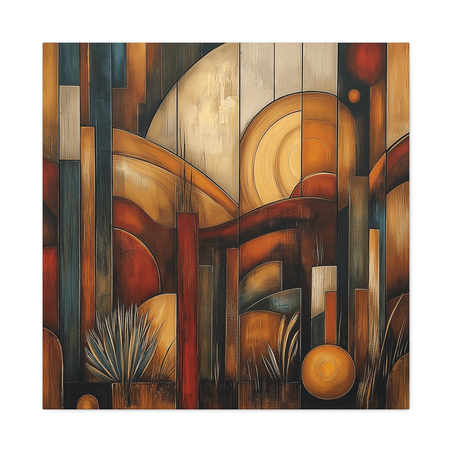 Abstract Earth Tones Canvas Art - Bohemian Wall Décor