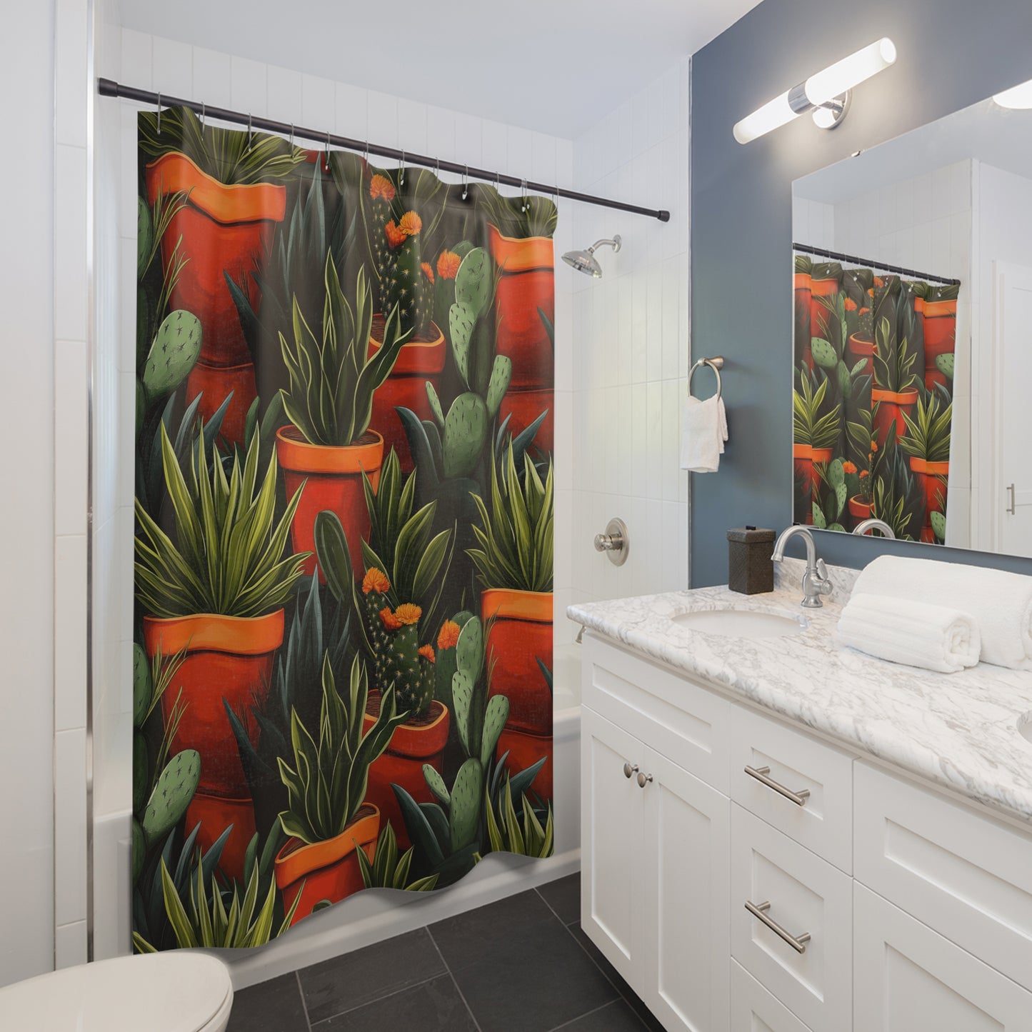 Shower Curtains - Cacti Garden #1