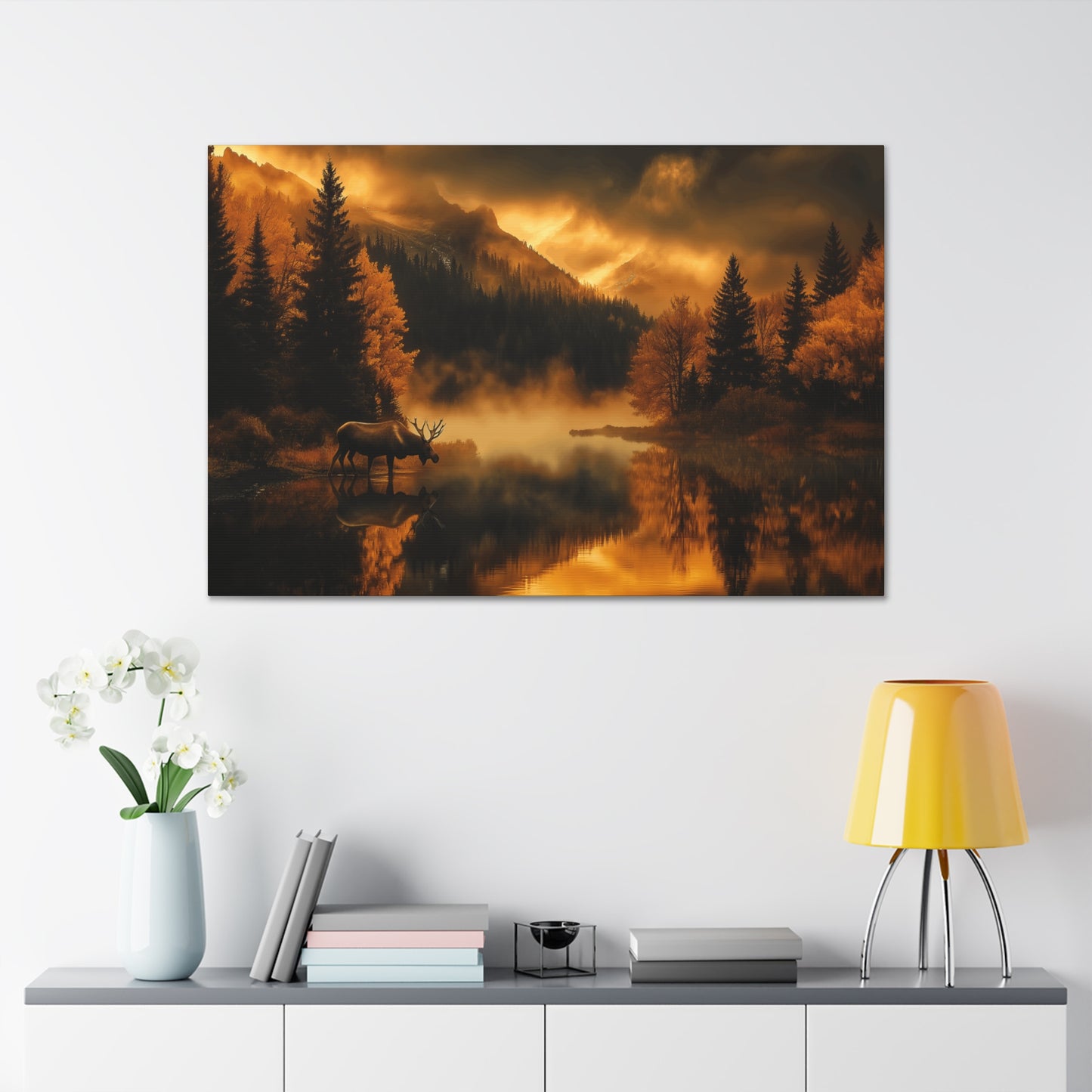 Canvas Gallery Wraps - Moose in the Rocky Mountains Wall Art Decor