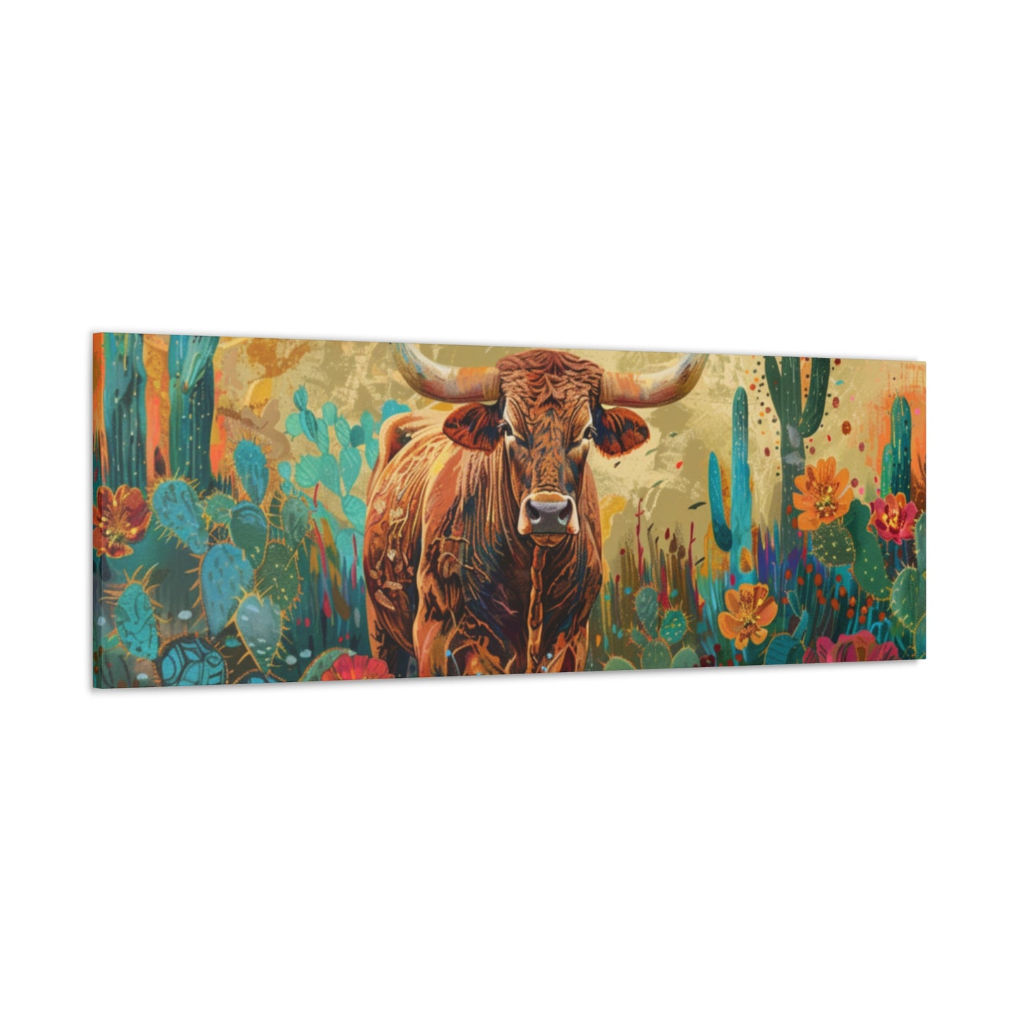 Long Horn Bull v14a Canvas Gallery Wraps