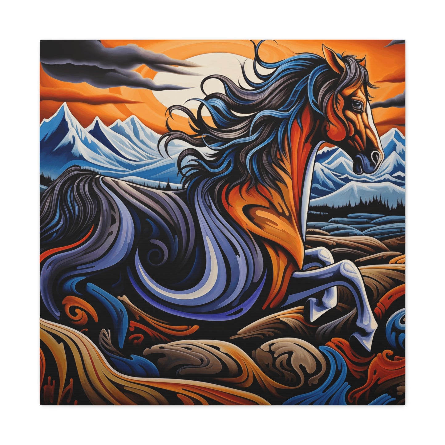 Canvas Gallery Wraps - Colorful Wild Bronco