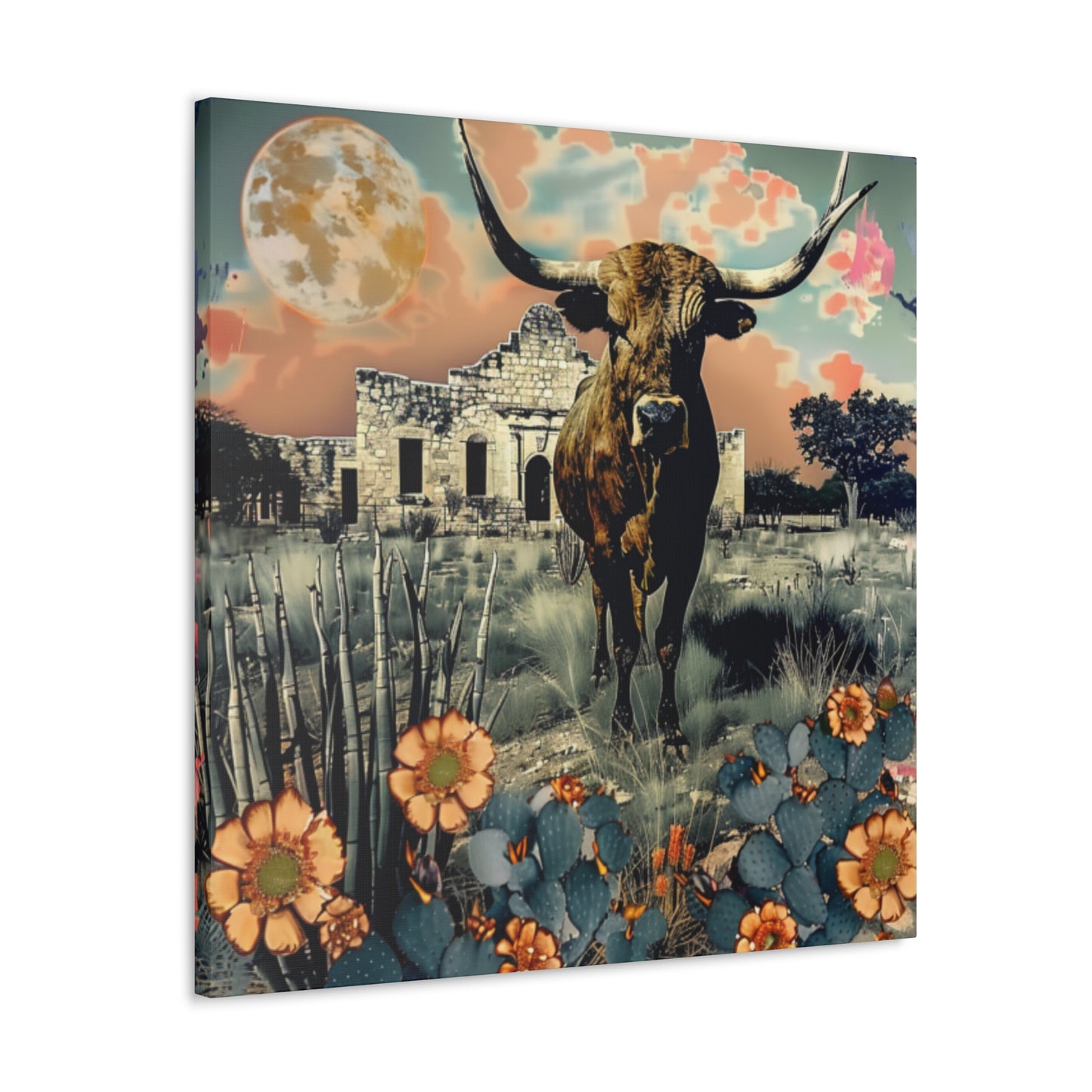 Bull Mission Canvas Gallery Wrap