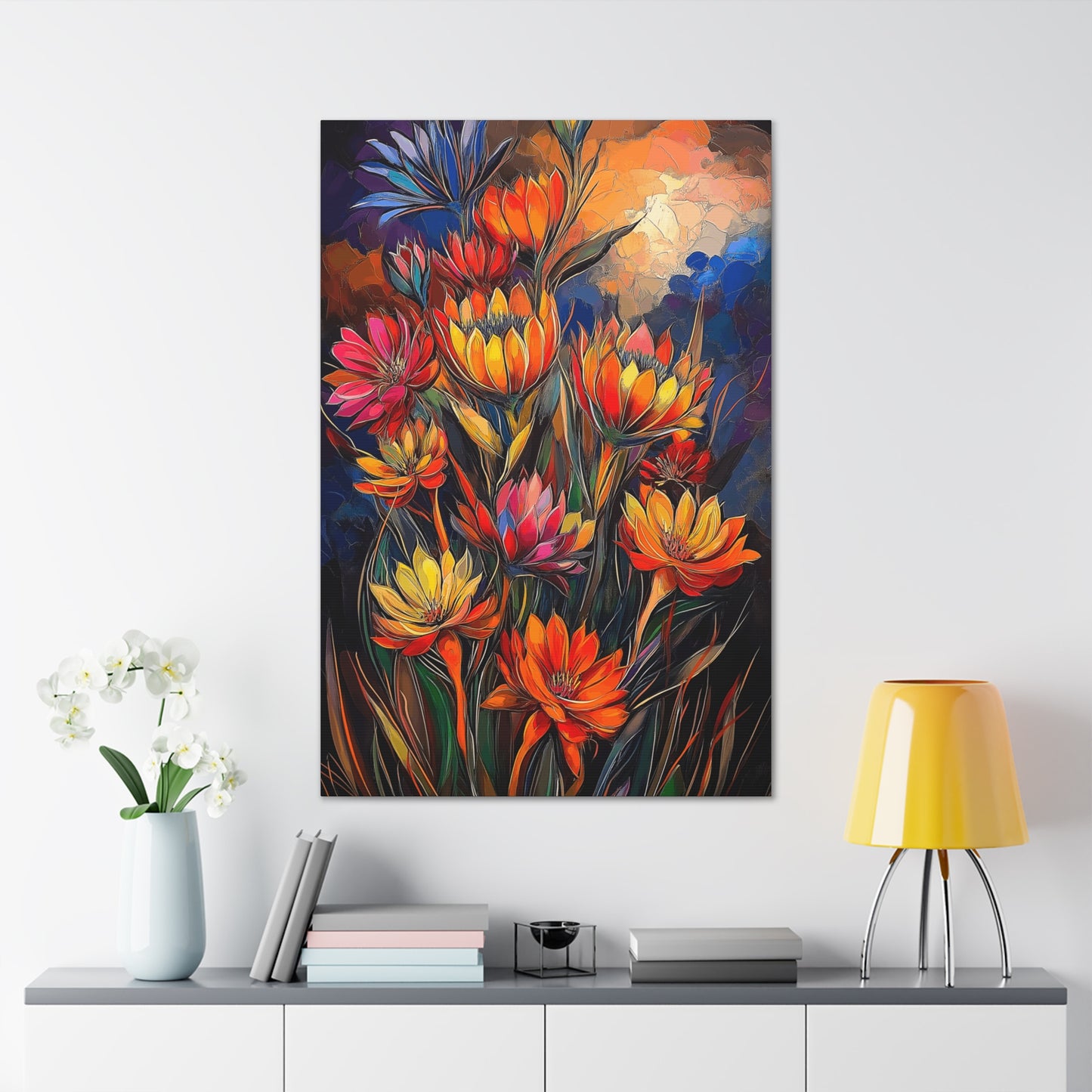 Canvas Gallery Wraps - Pastel Cactus Flowers Three