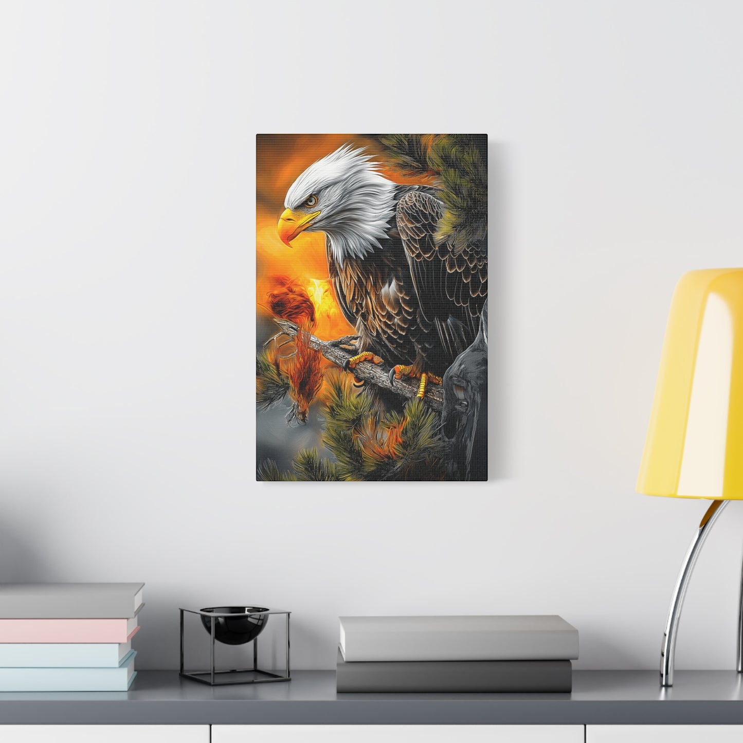 Eagle Canvas Art - Fierce Eagle Wildlife Wall Decor