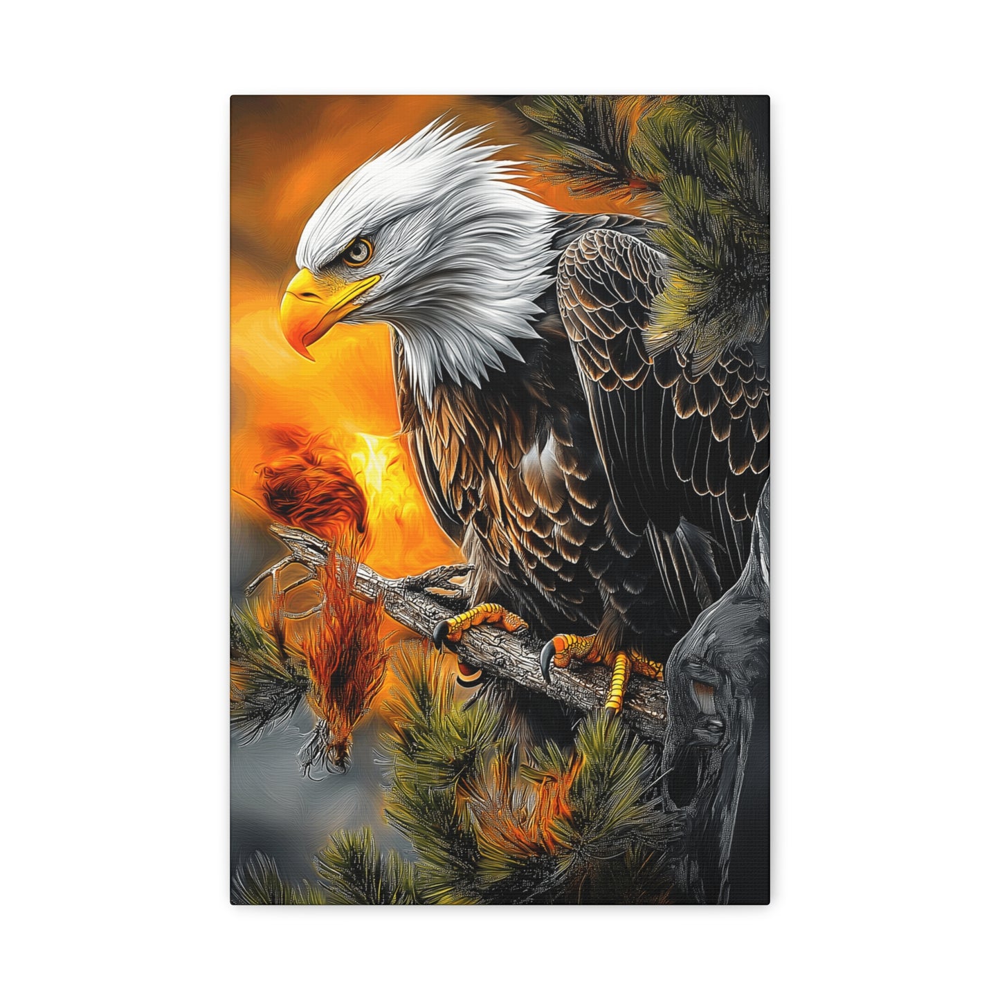 Eagle Canvas Art - Fierce Eagle Wildlife Wall Decor