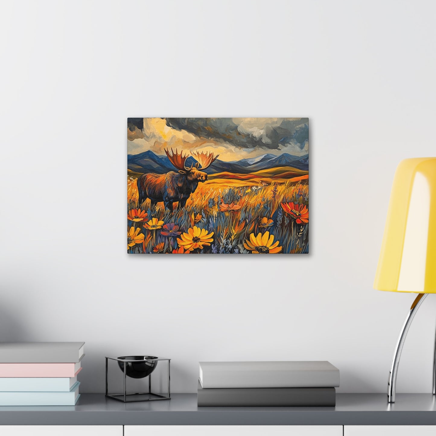 Canvas Gallery Wraps - Wild Flowers and Wild Moose Wall Art