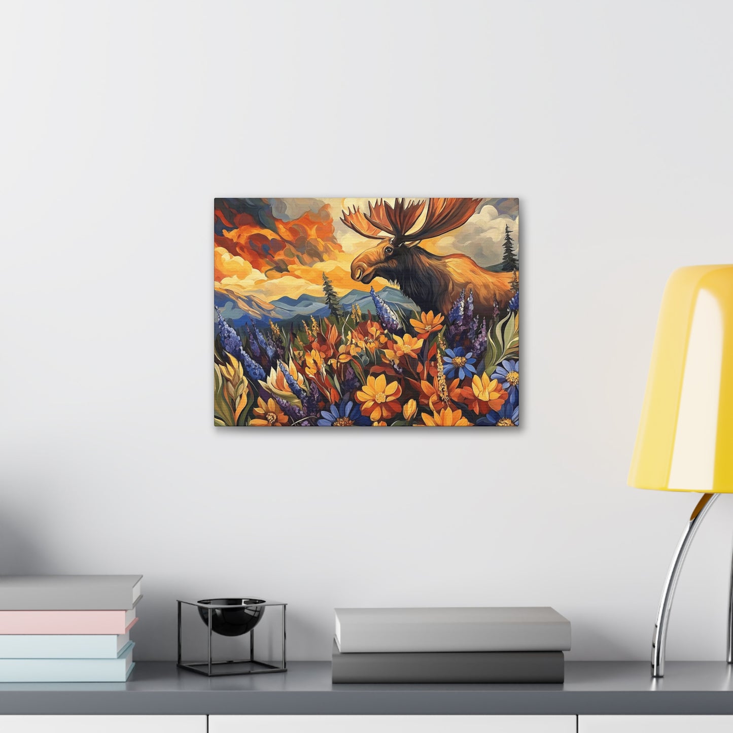 Canvas Gallery Wrap - Colorado Happy Moose in Rocky Mountains Wall Art