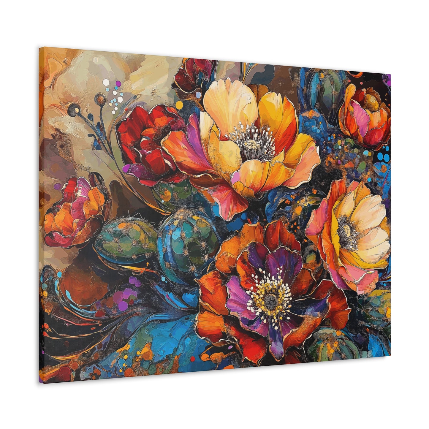 Canvas Gallery Wraps - Cacti Flowers Bold #2