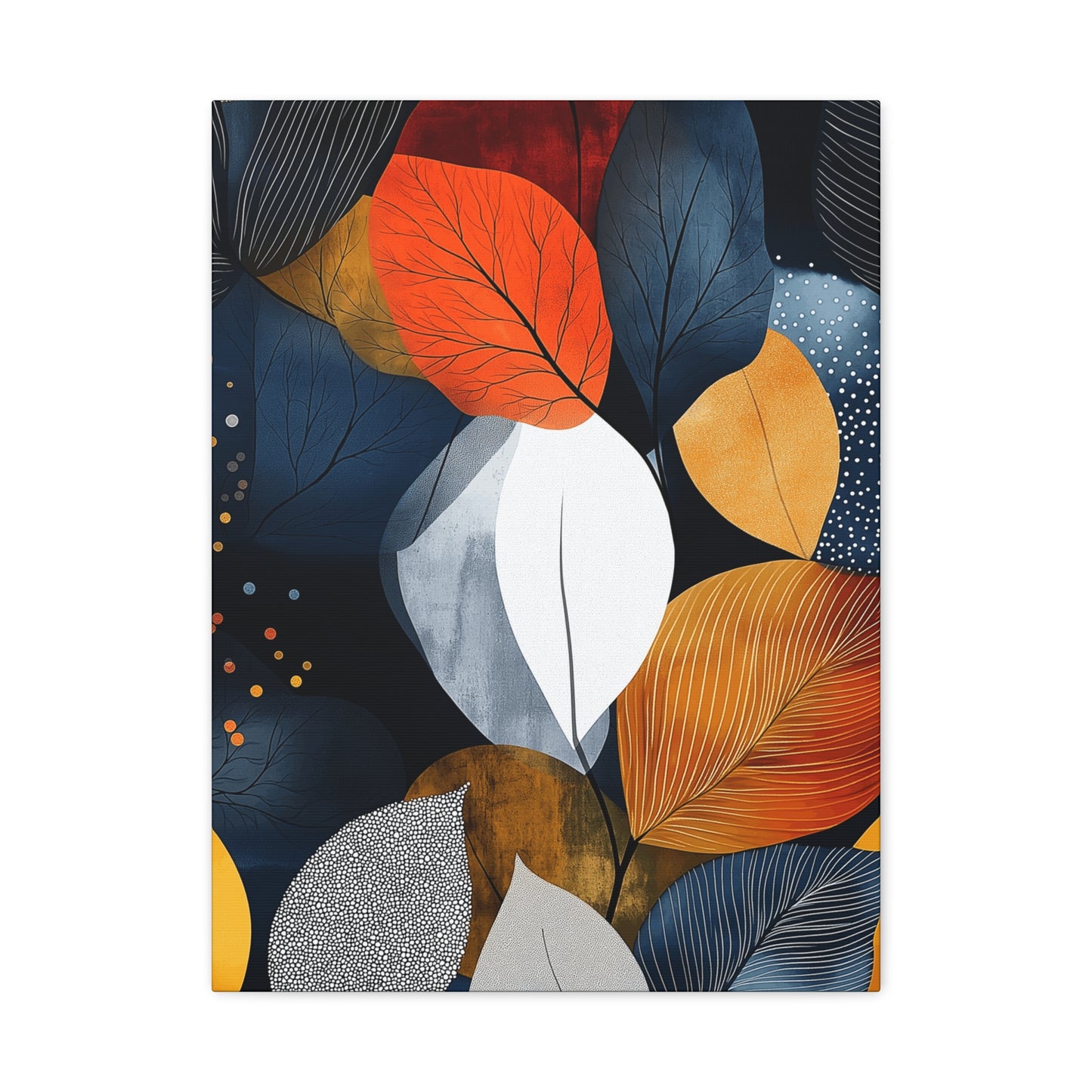 Autumn Leaf Canvas Art Print - Stretched Matte Finish, 1.25" Deep - Perfect Home Decor for Fall & Nature Lovers