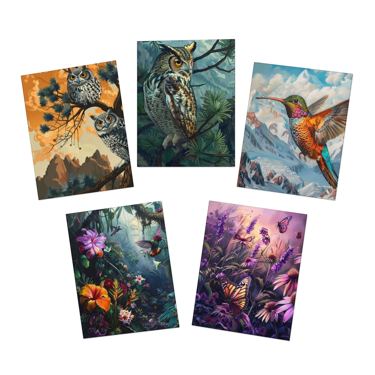 Wild Life Multi-Design Greeting Cards (5-Pack)