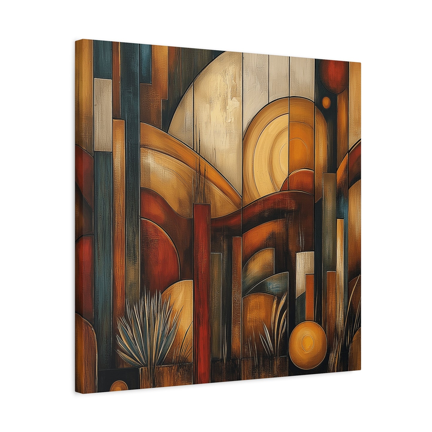 Abstract Earth Tones Canvas Art - Bohemian Wall Décor