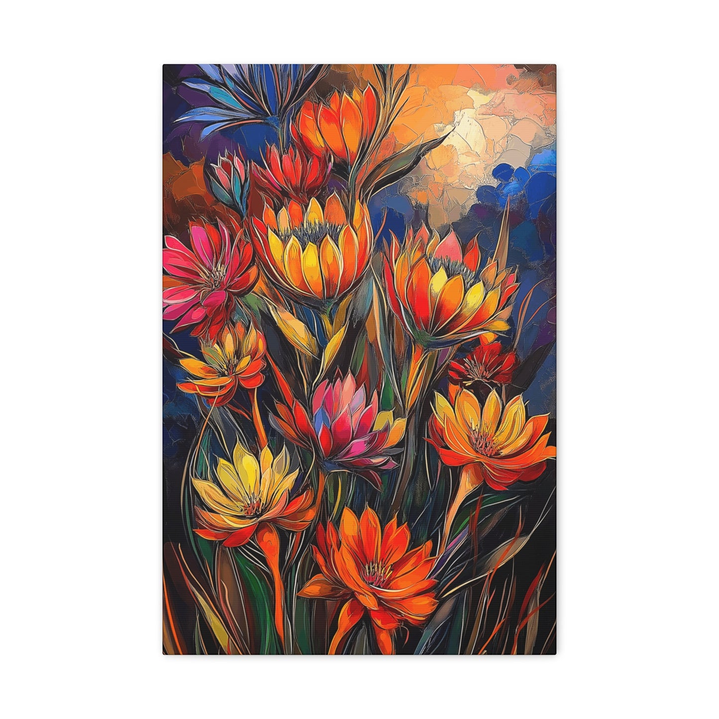 Canvas Gallery Wraps - Pastel Cactus Flowers Three