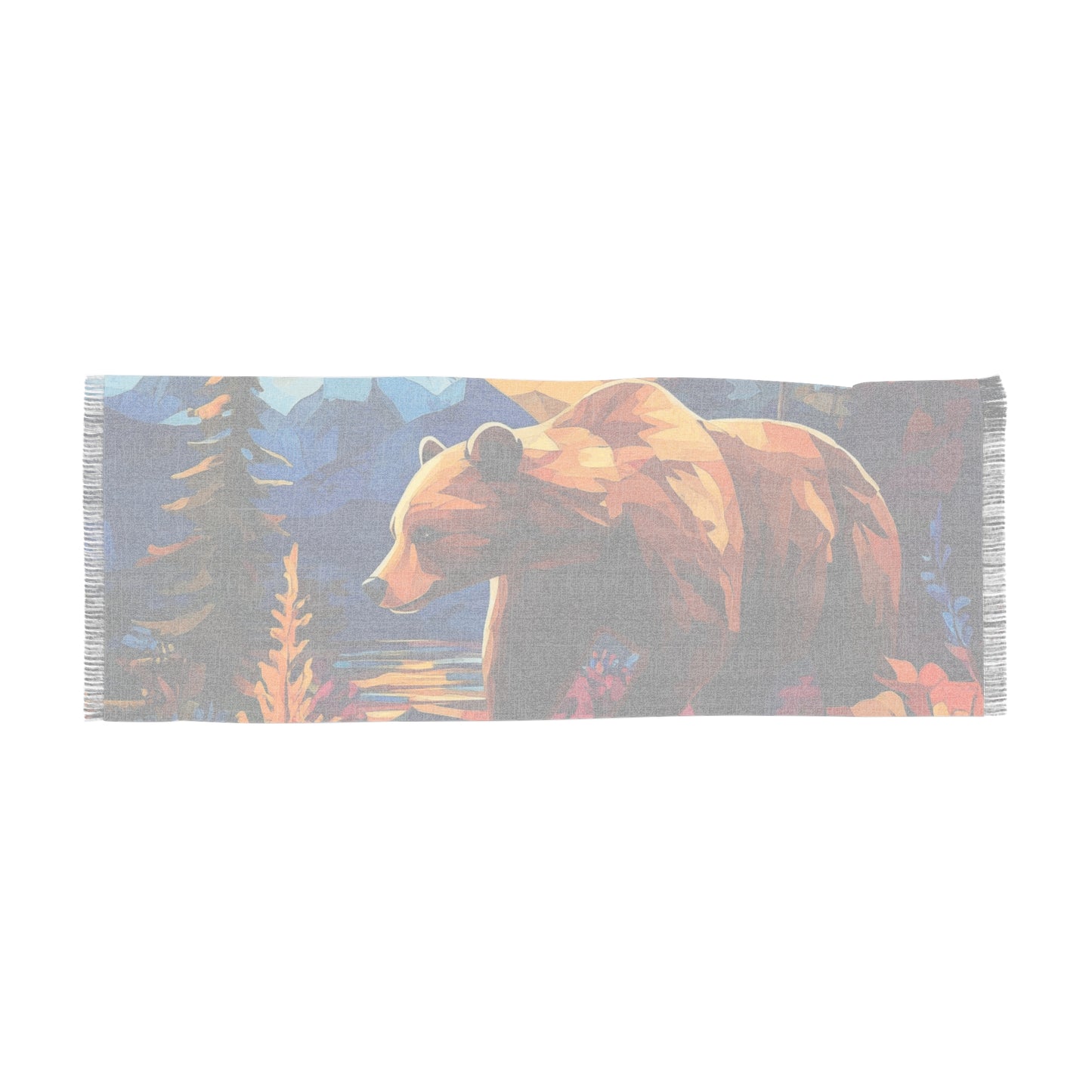 Brown Bear in Mountains Light Scarf