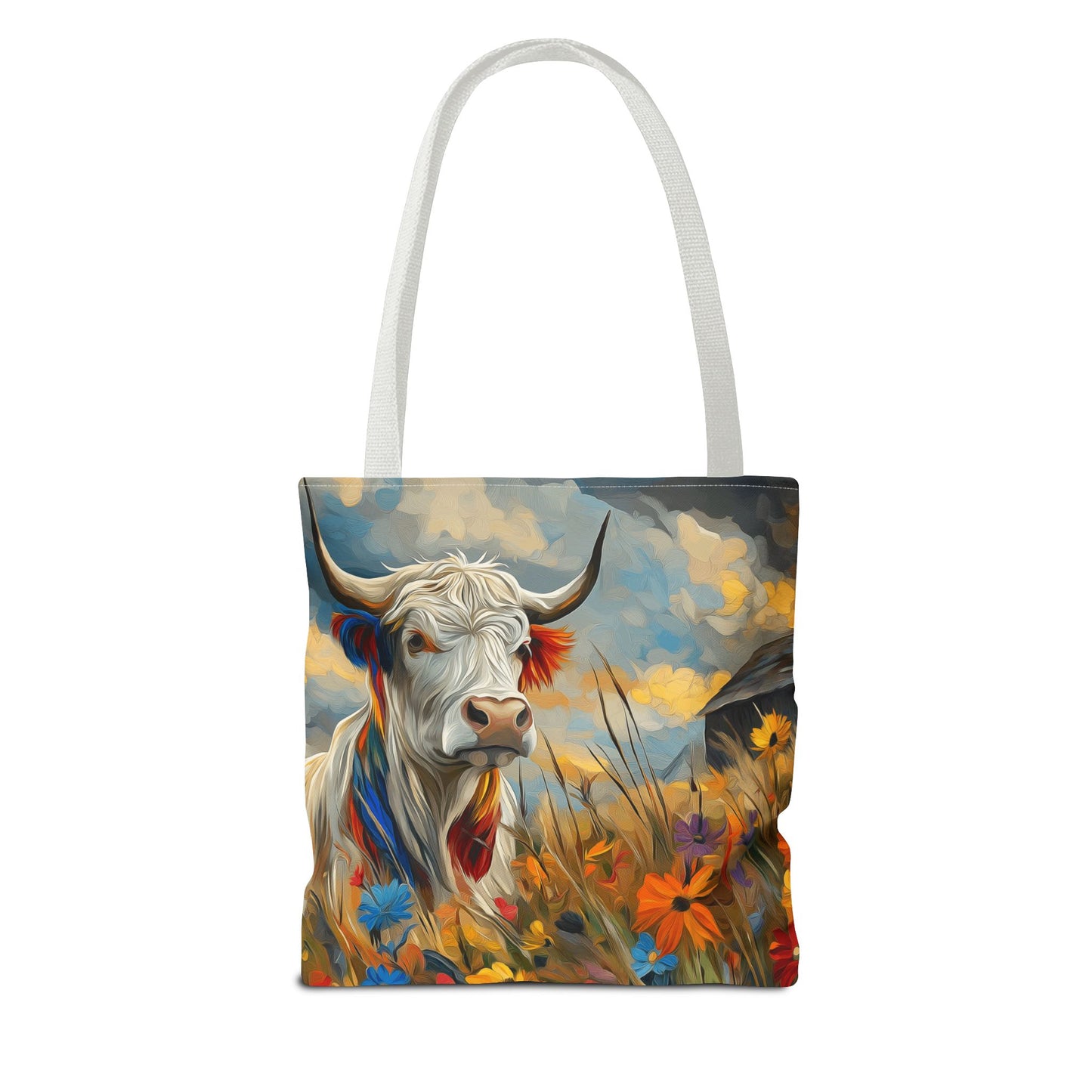 Colorful Cow Tote Bag - Close to Barn Design