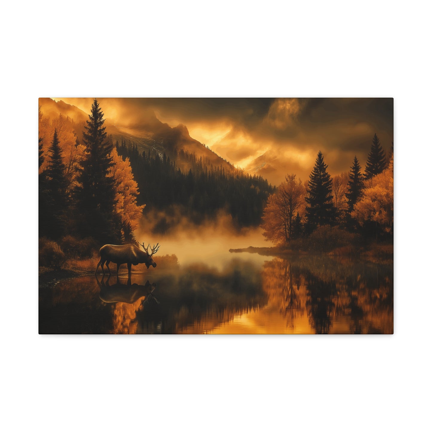 Canvas Gallery Wraps - Moose in the Rocky Mountains Wall Art Decor