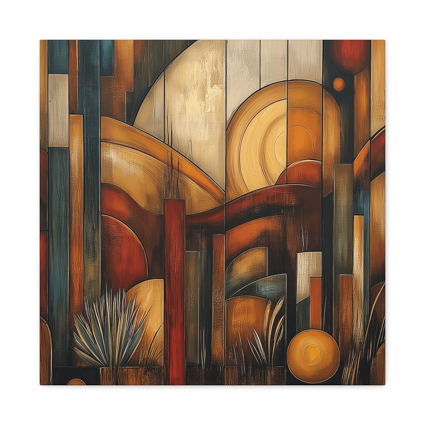 Abstract Earth Tones Canvas Art - Bohemian Wall Décor