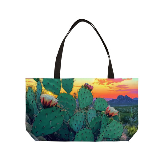 Cactus Sunset Weekender Tote Bag, Boho Travel Bag, Beach Tote, Shopping Bag, Eco-Friendly Tote, Perfect Gift for Nature Lovers