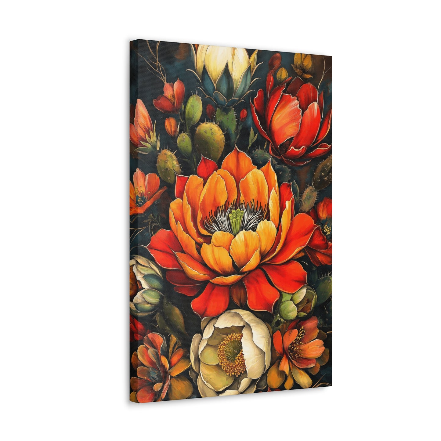 Canvas Gallery Wraps - Pastel Cactus Flowers One