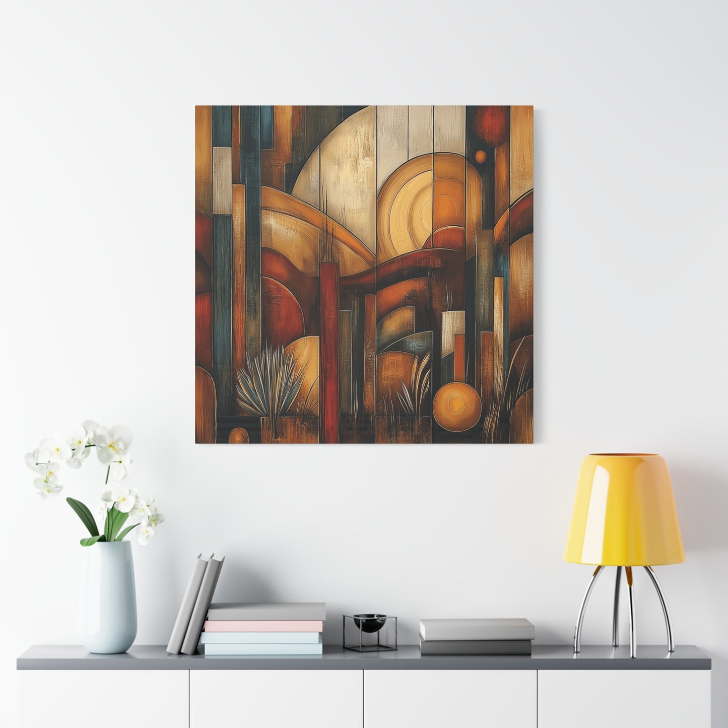 Abstract Earth Tones Canvas Art - Bohemian Wall Décor