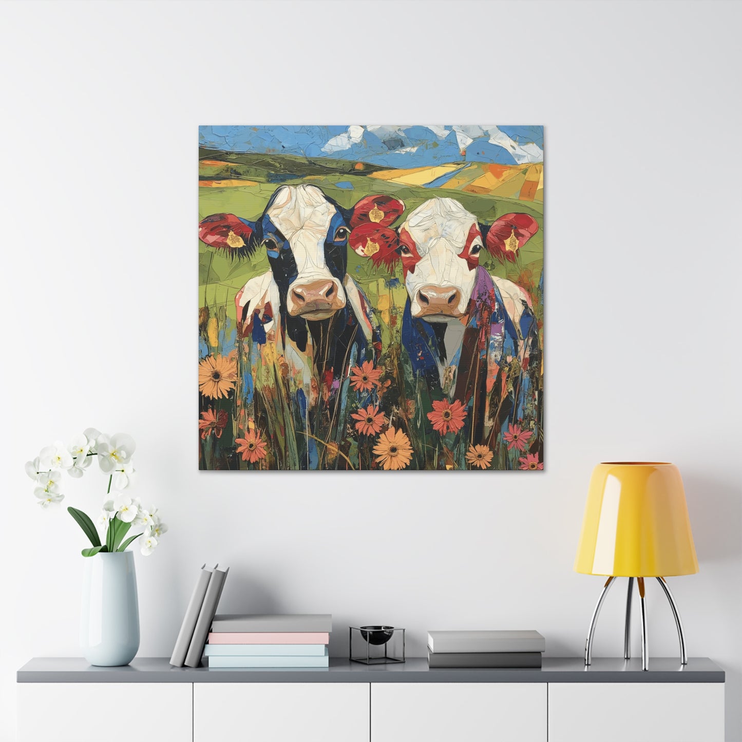 Canvas Gallery Wraps - AB Cows Wall Art Decor