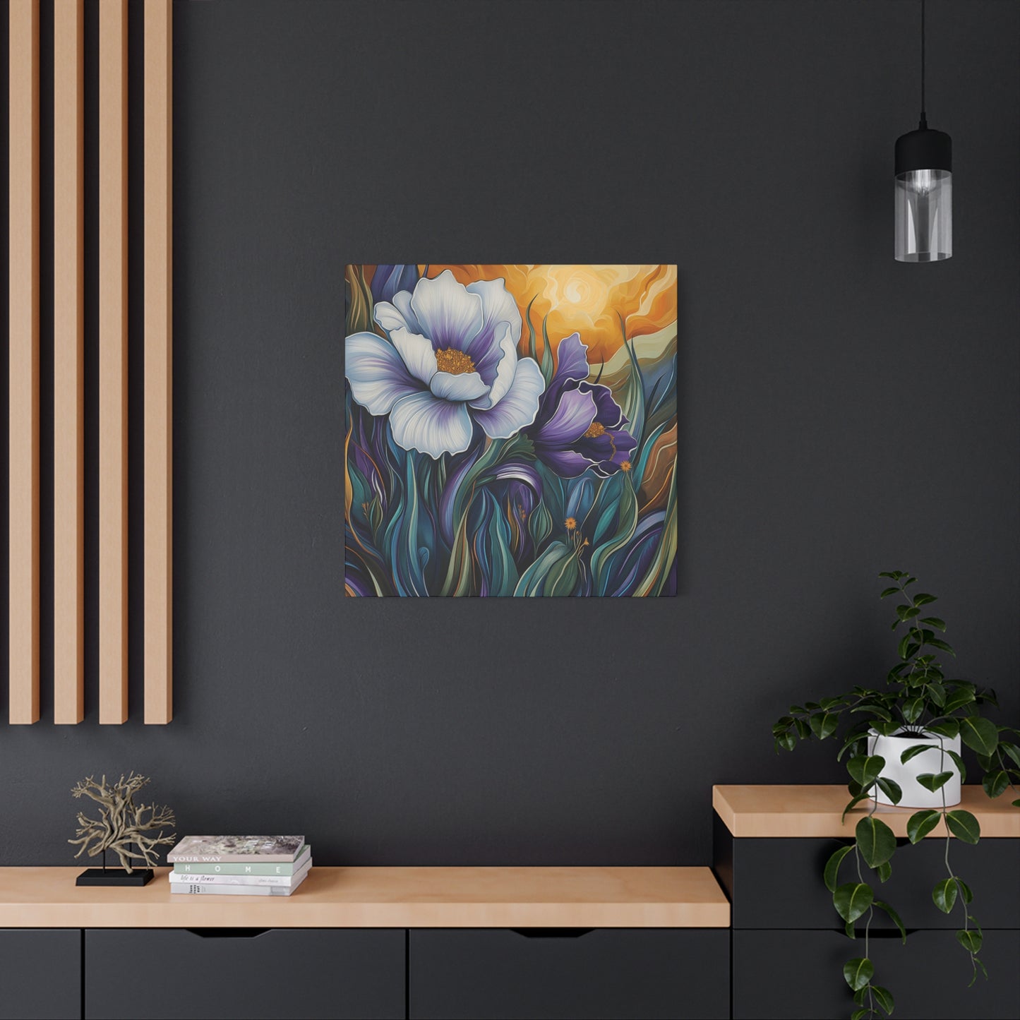 Floral Sunset Canvas Art Print - Vibrant Wall Decor