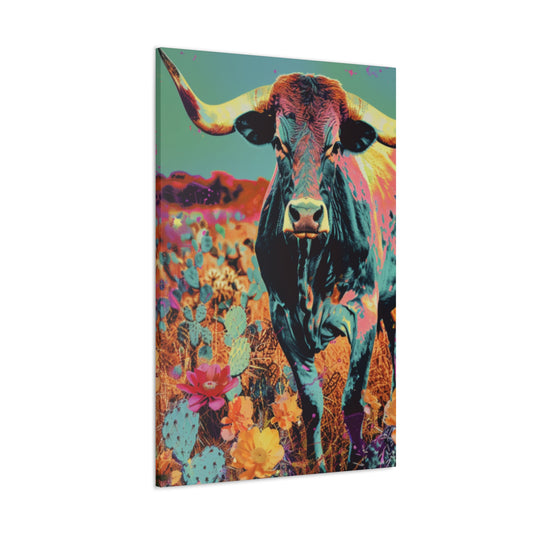 Long Horn Bull 55va Canvas Gallery Wraps