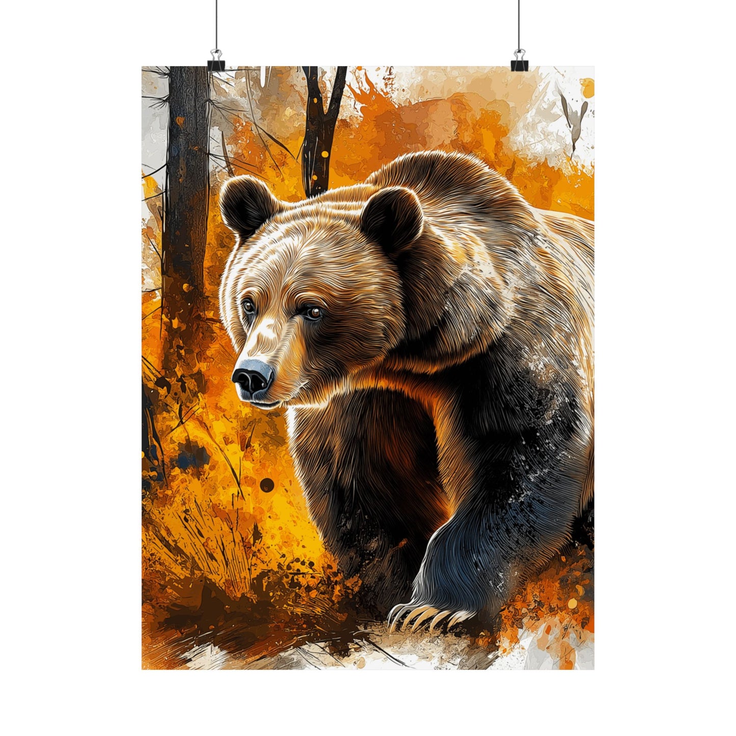 Vertical Poster - Colorado Brown Bear 'Hibernate from Negativity'