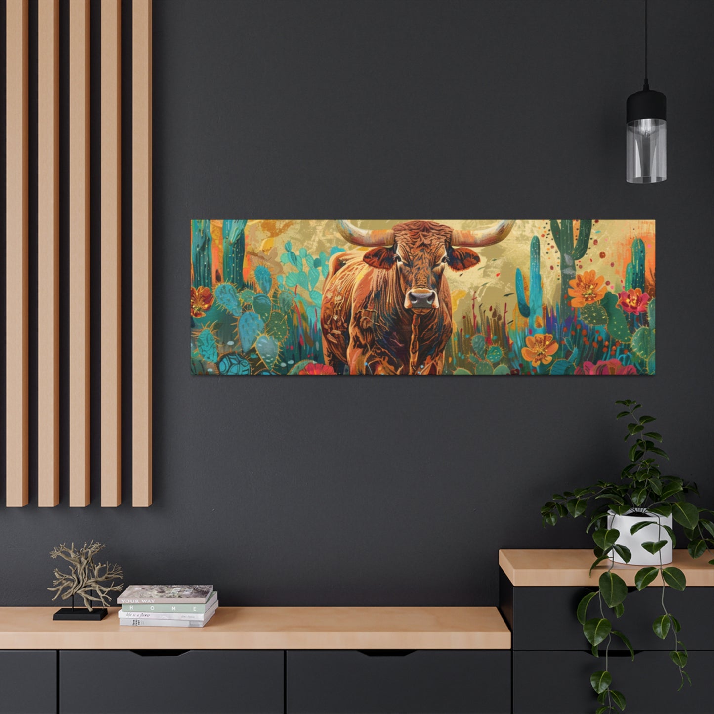 Long Horn Bull v14a Canvas Gallery Wraps