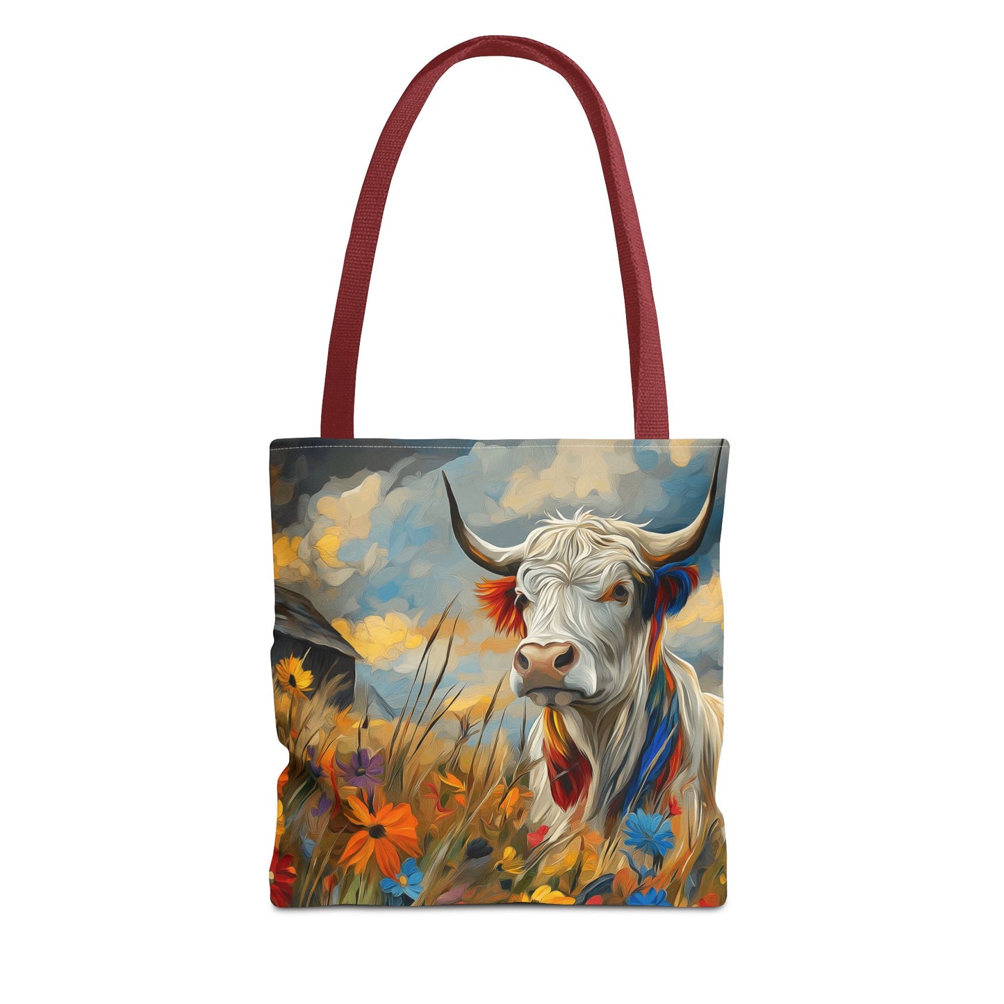 Colorful Cow Tote Bag - Close to Barn Design