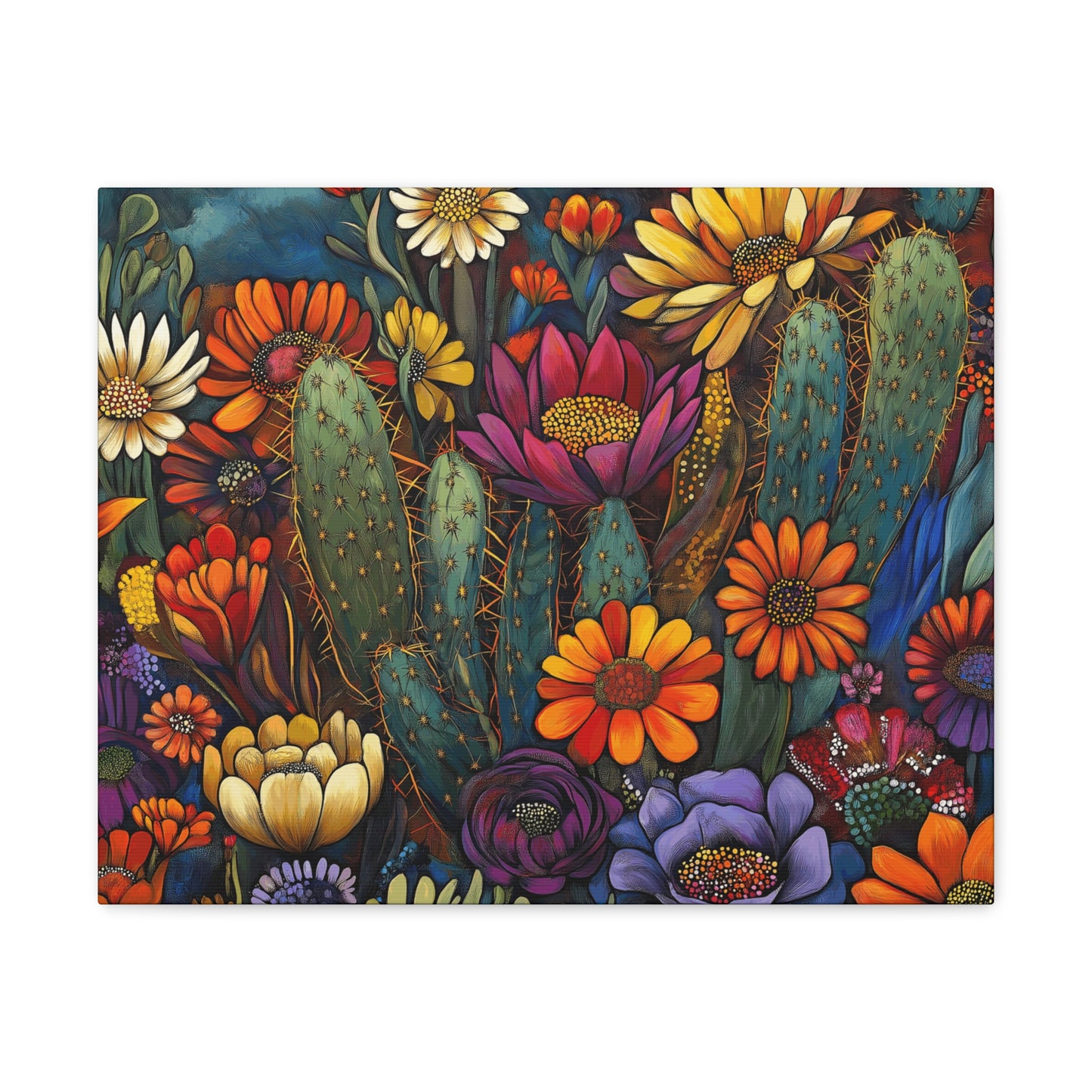 Canvas Gallery Wraps - Bold Cacti Flowers #1