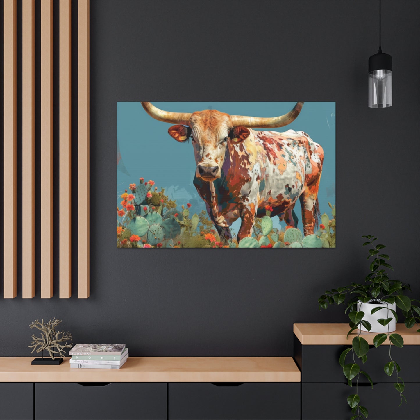 Long Horn Bull v8a Canvas Gallery Wrap