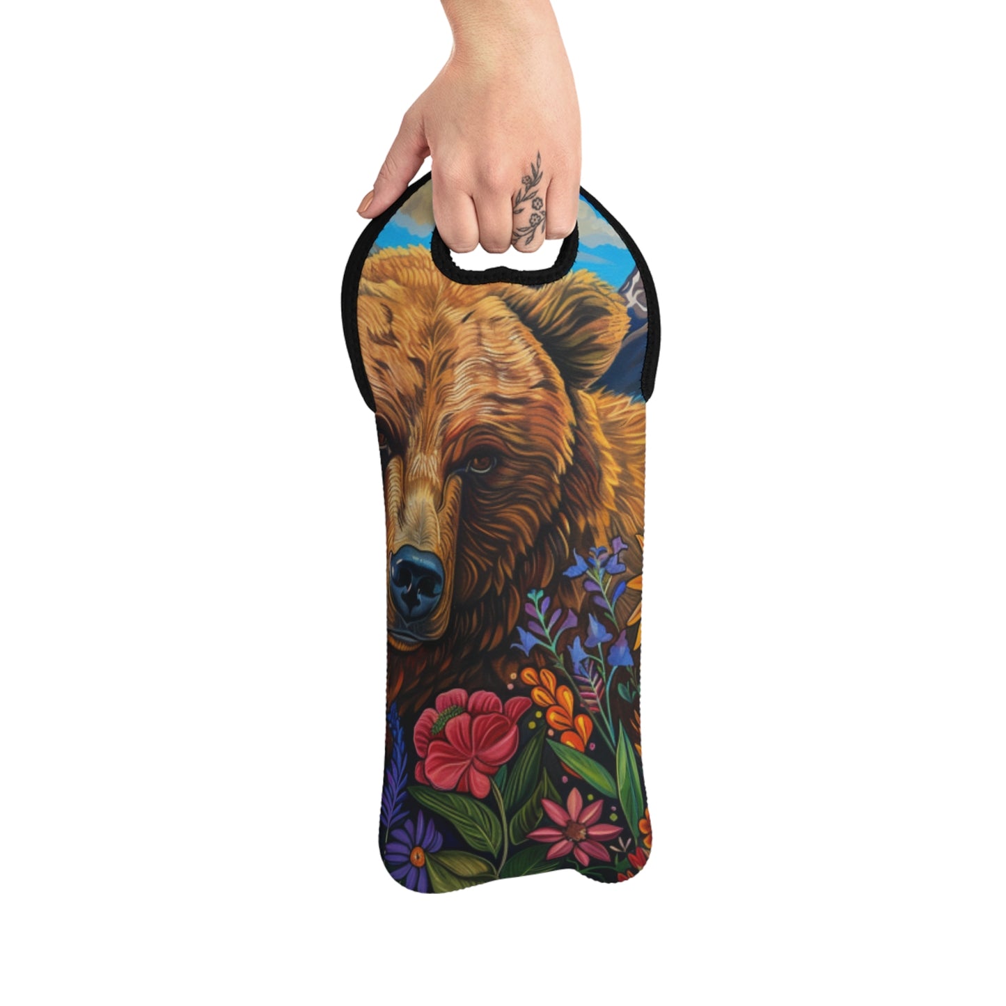 Co Brown Bear Wine Tote Bag