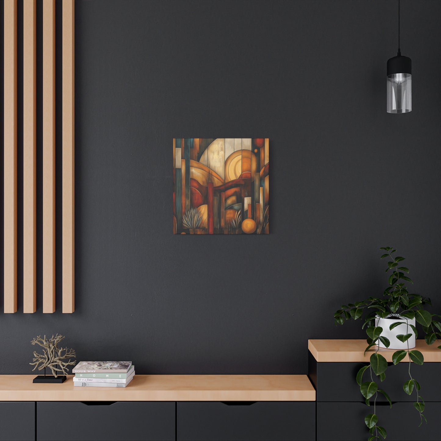 Abstract Earth Tones Canvas Art - Bohemian Wall Décor