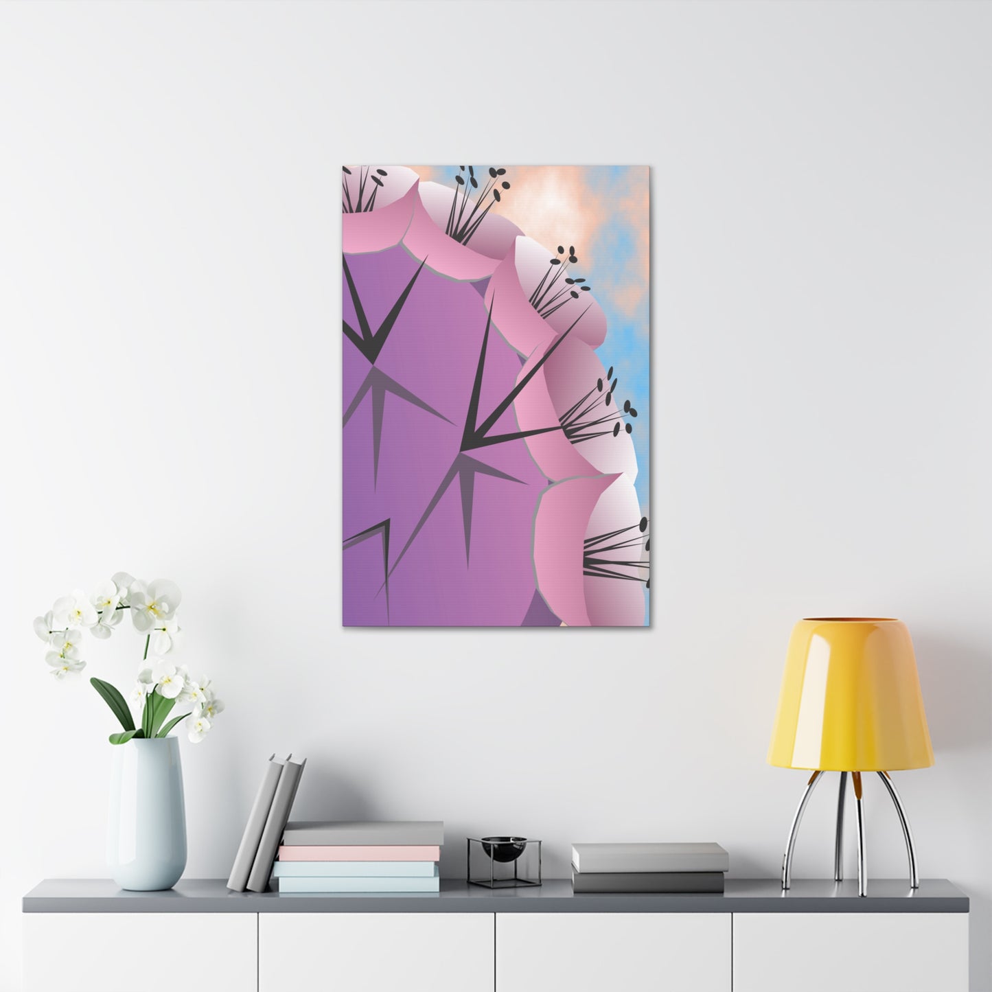 Purple Cactus Canvas Gallery Wraps