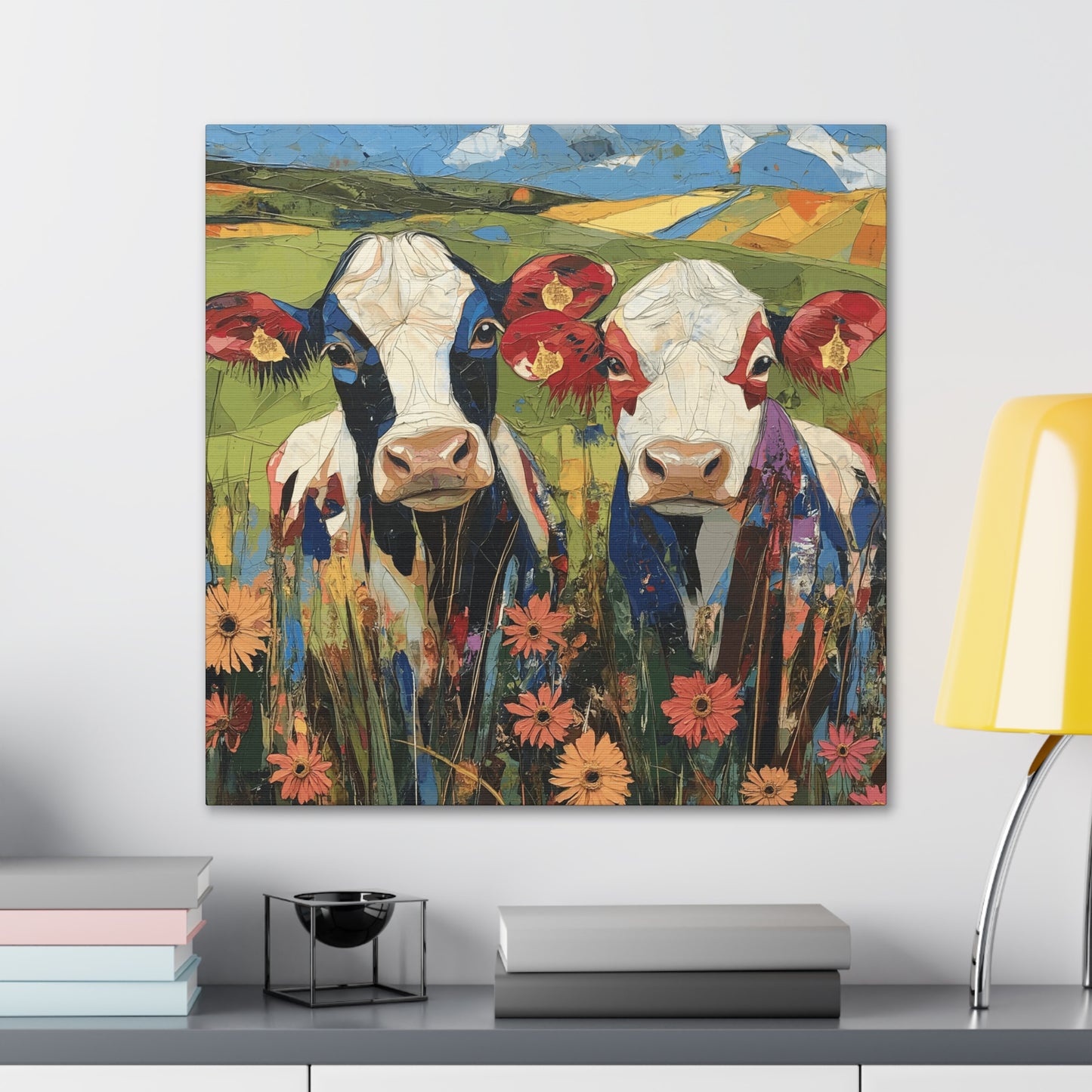 Canvas Gallery Wraps - AB Cows Wall Art Decor