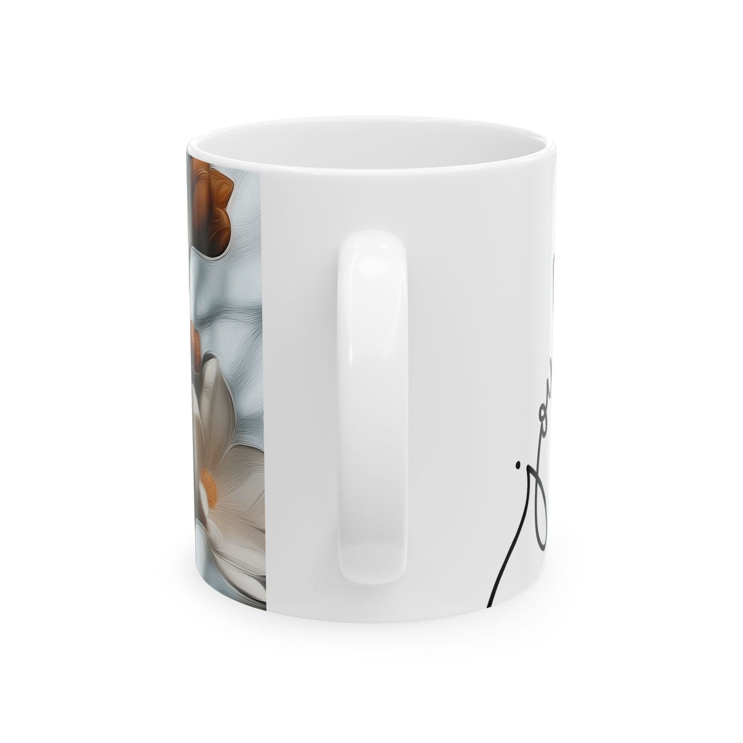 Floral Artisan Ceramic Mug - Elegant Coffee Cup for Home & Gifts